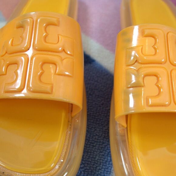 Tory Burch Embossed Bubble Jelly Slides BUMBLEBEE Size 10 - Picture 4 of 6
